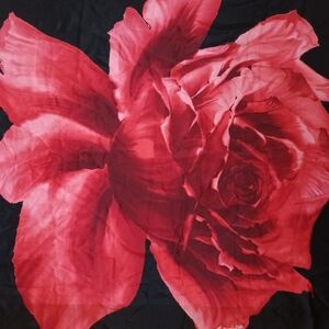 Adrienne Landau Large Rose Square Scarf Shawl 33x33" 100% Silk